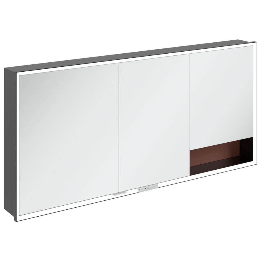 Inbouw-spiegelkast My View+ 1600x750x168mm Wine Red