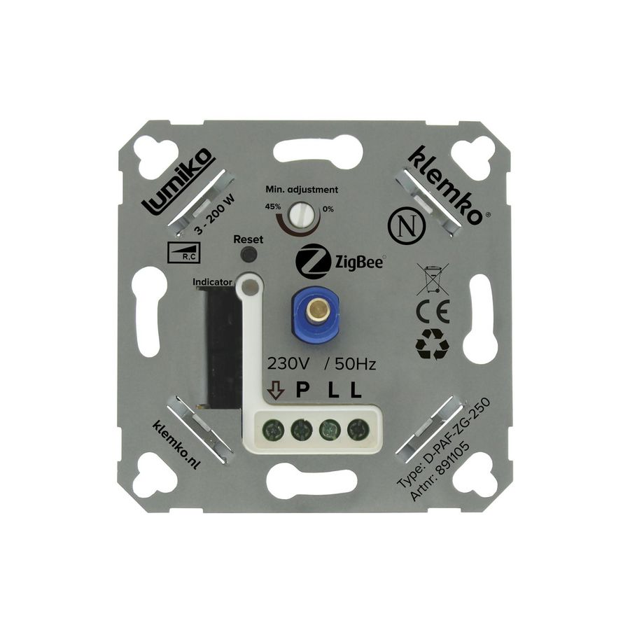 Universele druk draai leddimmer Zigbee faseafsnijding 3-200W Klemko