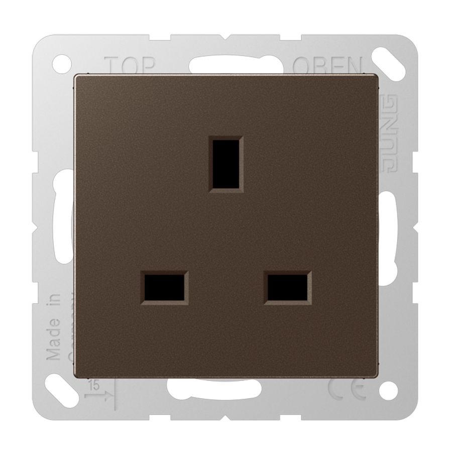 Wandcontactdoos British Standard 13A A500 mokka