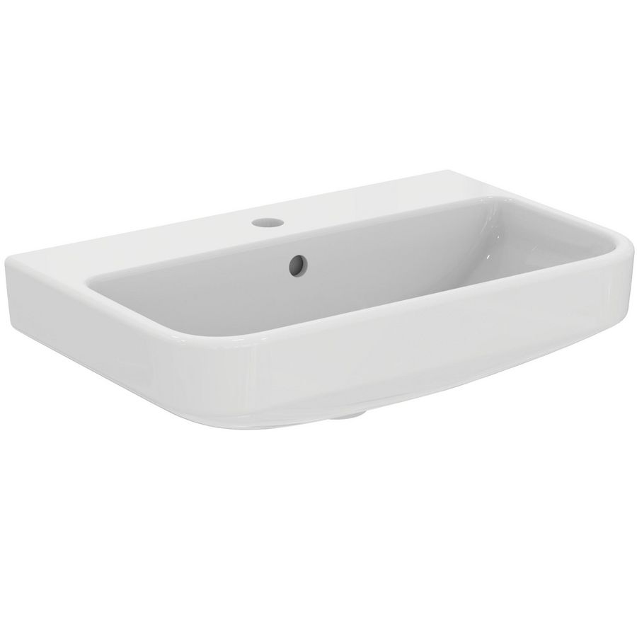 Wastafel I.LIFE-S 60x38cm met kraangat + overloop wit