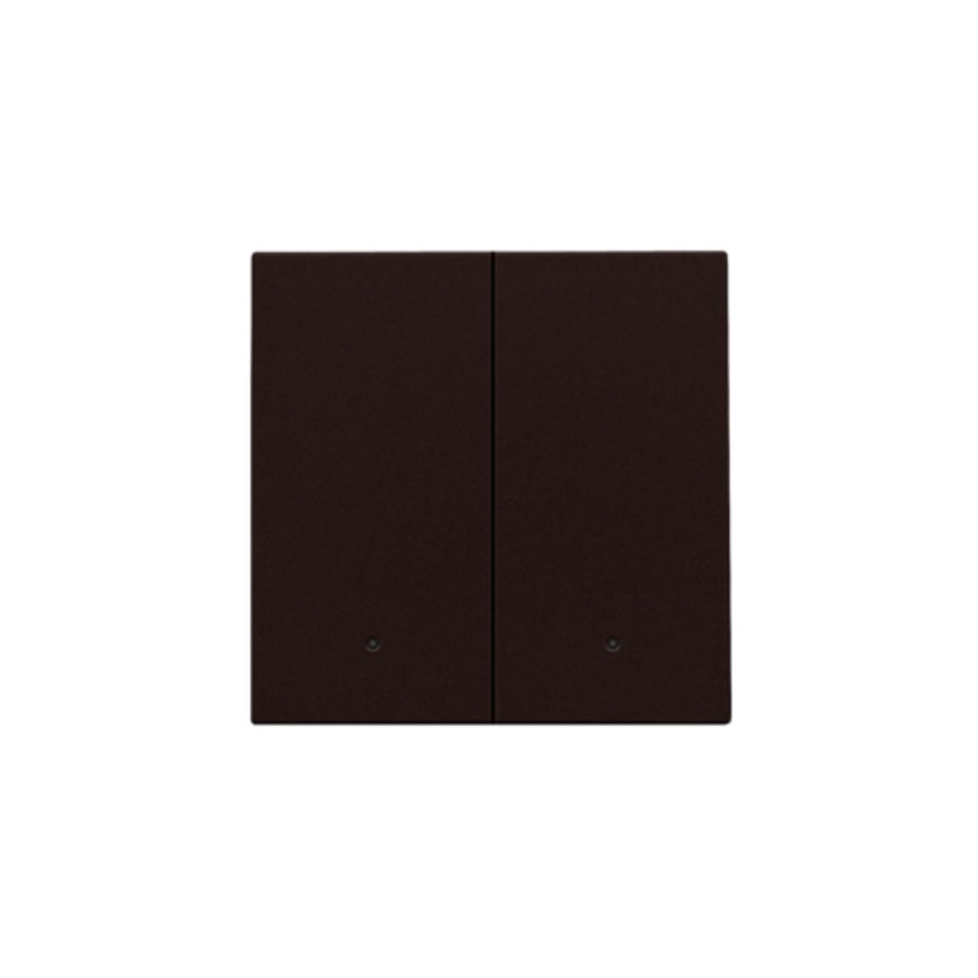 Afwerkingsset lens dubbele elektr. schakelaar/knop d.brown