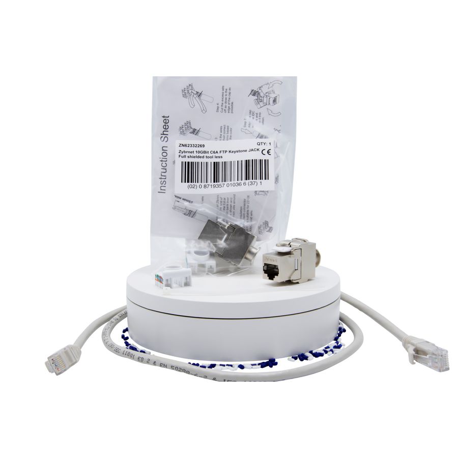 KSJ CAT6A "Short Width" Full-Sh 180gr Toolless. perfor