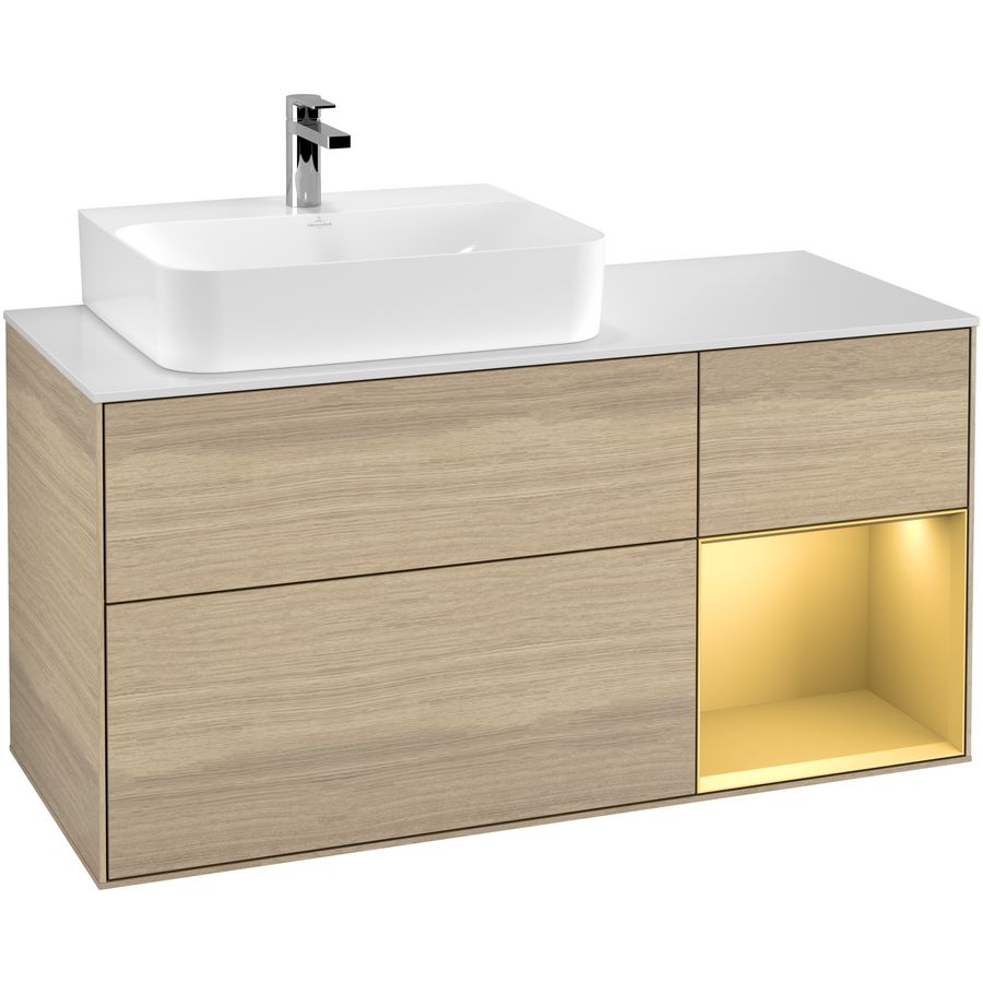 Wastafelonderkast Finion 1200x603x501mm Oak Veneer F151HFPC