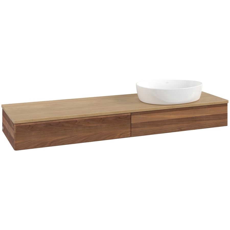 Wastafelonderkast Antao 1600x190x500mm Warm Walnut K16011HM