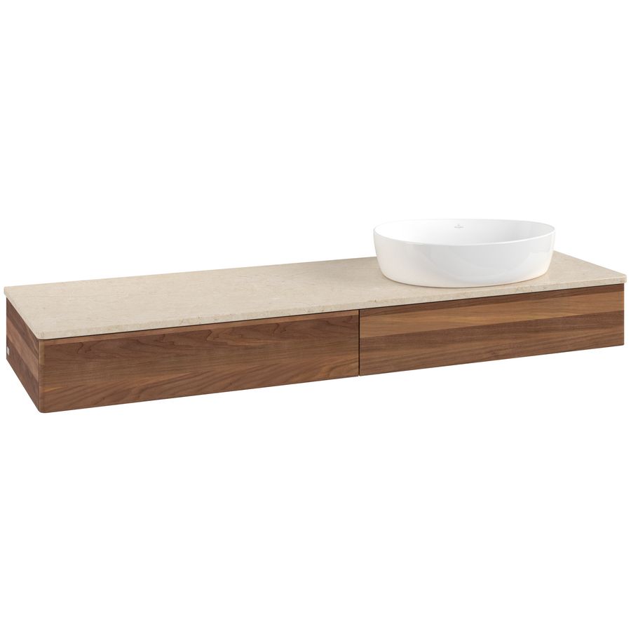 Wastafelonderkast Antao 1600x190x500mm Warm Walnut K16013HM