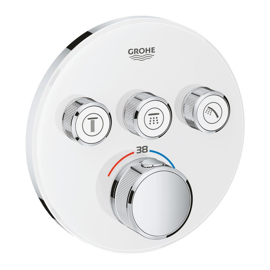 Afbouwdeel Grohtherm smartcontrol t incl. 3x omstel glas rond