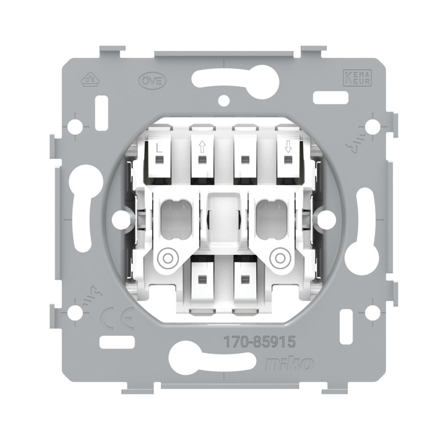 Sokkel rolluikdrukknop elektr. gescheiden 10A/250Vac