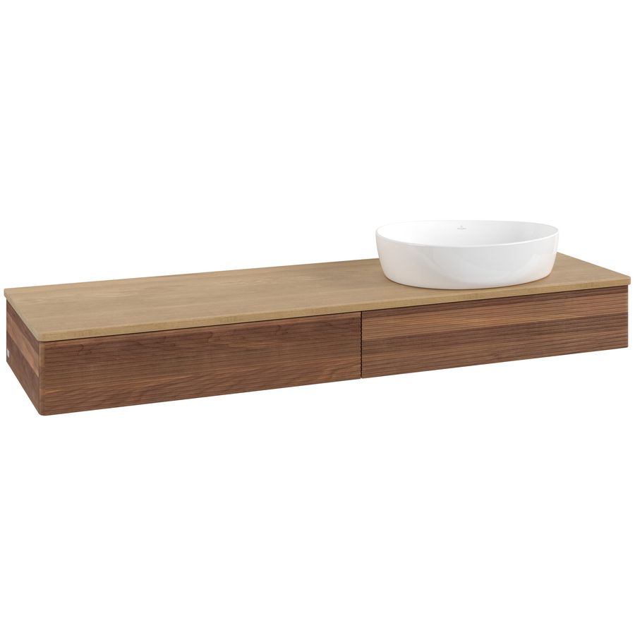 Wastafelonderkast Antao 1600x190x500mm Warm Walnut K16111HM