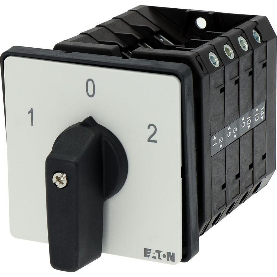 Omschakelaar 8 cont. 63A frontplaat:1-0-2 60gr. vast inbouw