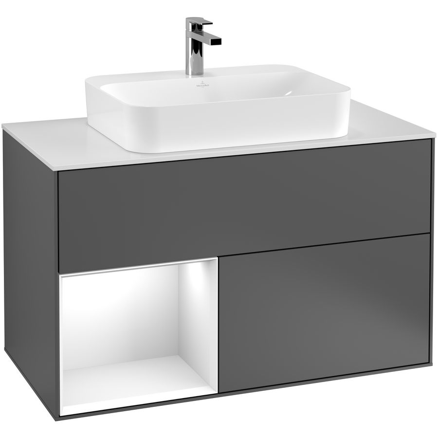 Wastafelonderkast Finion 1000x603x501mm Antr. Matt Lacquer G361GFGK