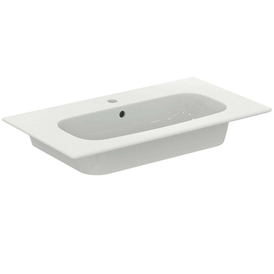 Wastafel I.LIFE-A VANITY 84cm met kraangat + overloop wit