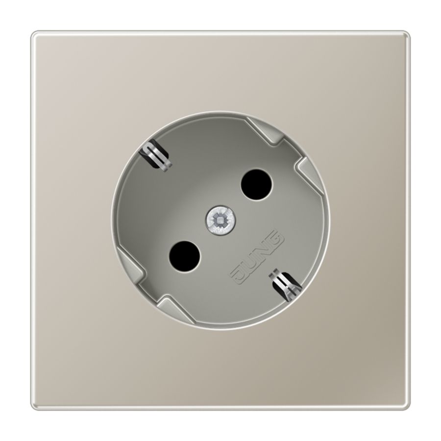 Wandcontactdoos edelstaal met R/A 45gr LS