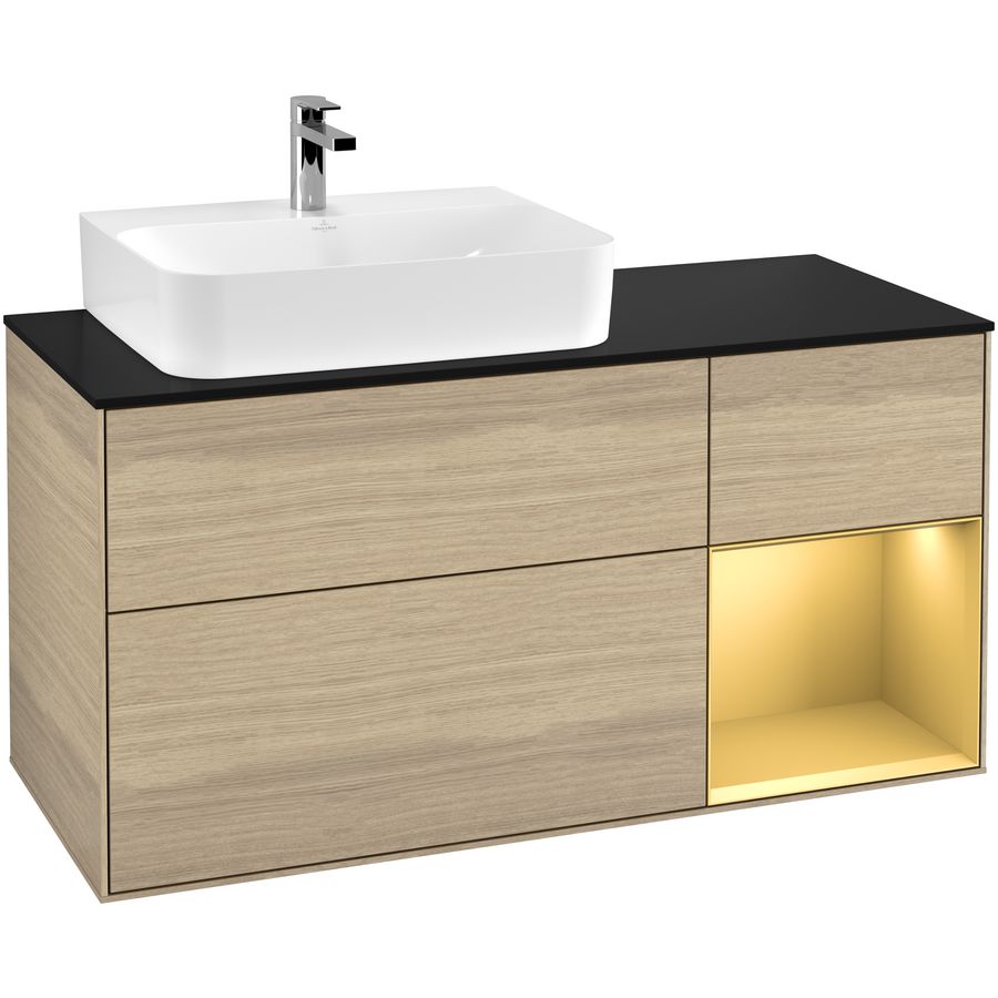 Wastafelonderkast Finion 1200x603x501mm Oak Veneer F152HFPC