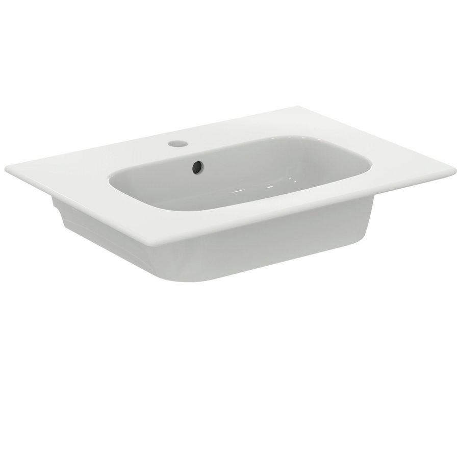 Wastafel I.LIFE-A VANITY 64cm met kraangat + overloop wit