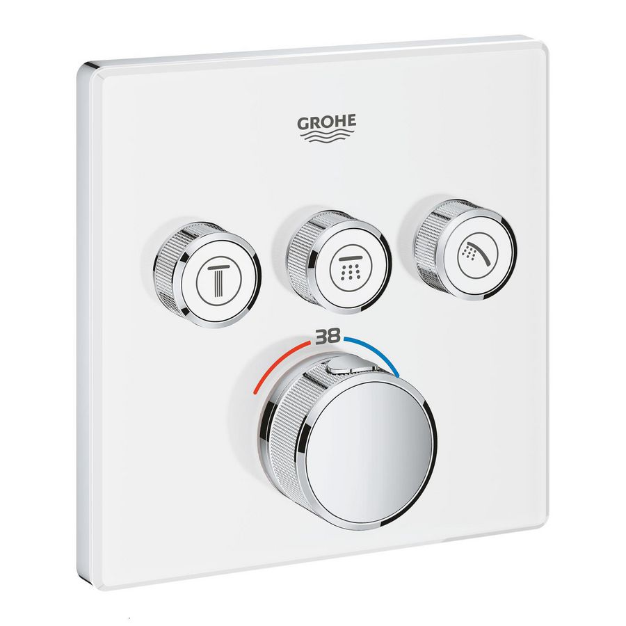 Afbouwdeel Grohtherm smartcontrol t incl. 3x omstel glas vierk.