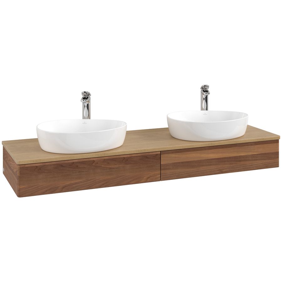 Wastafelonderkast Antao 1600x190x500mm Warm Walnut K17051HM