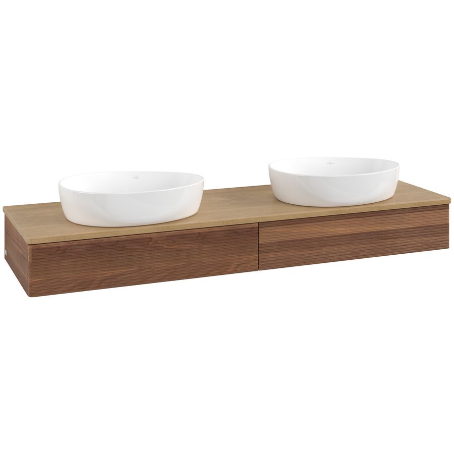 Wastafelonderkast Antao 1600x190x500mm Warm Walnut K17111HM
