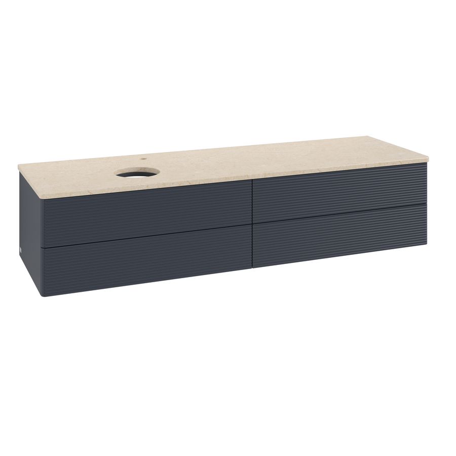 Wastafelonderkast Antao 1600x360x500mm Mid.Blue Matt Lacquer L26153HG