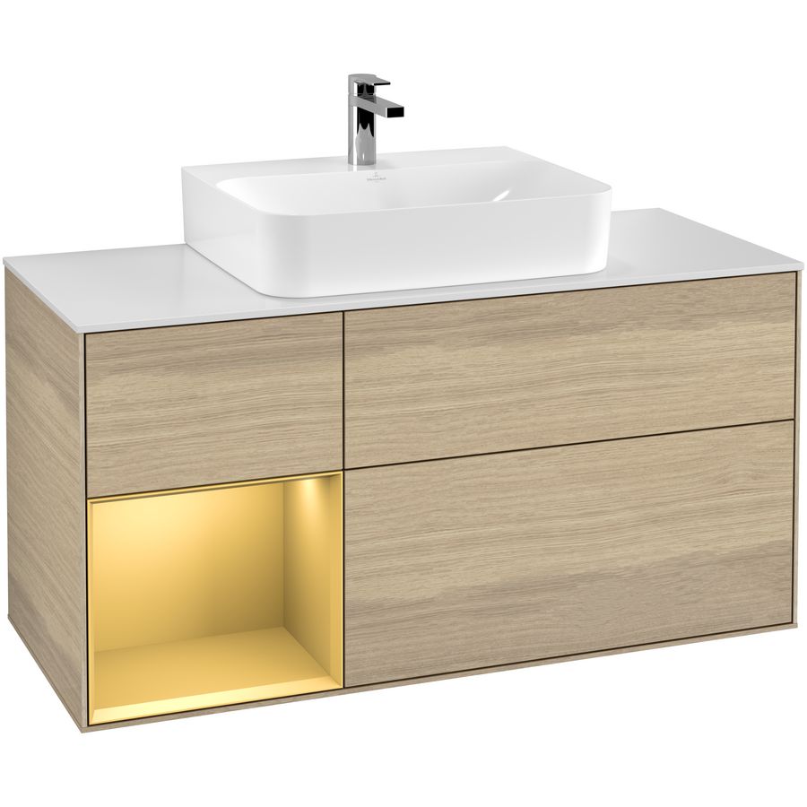 Wastafelonderkast Finion 1200x603x501mm Oak Veneer F161HFPC