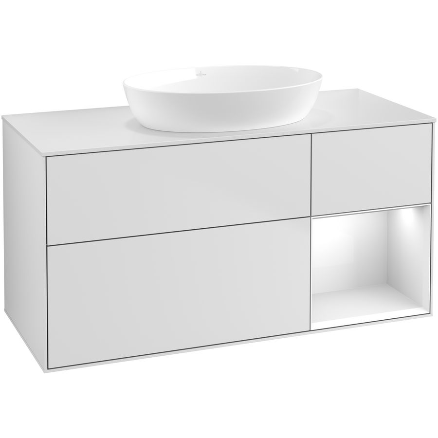 Wastafelonderkast Finion 1200x603x501mm White Matt Lacquer GA71GFMT
