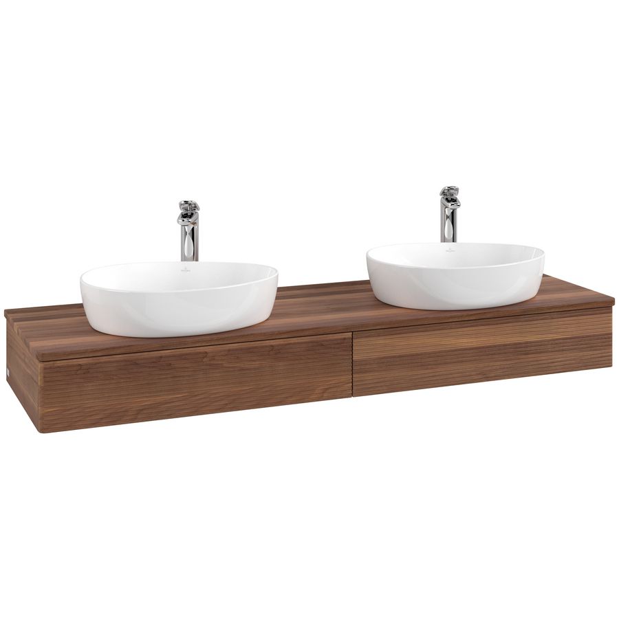 Wastafelonderkast Antao 1600x190x500mm Warm Walnut K17152HM