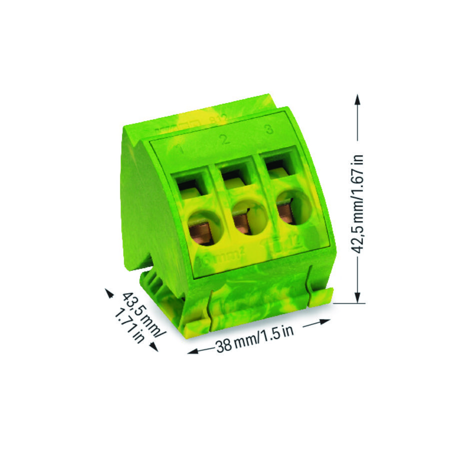 PE-aansluitblok verzamelrails 10x3 CAGE CLAMP groen- VVE=12