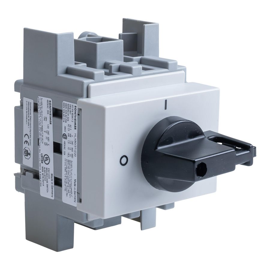 Hoofdschakelaar UL489/CSA 32A 3-polig DIN-rail montage