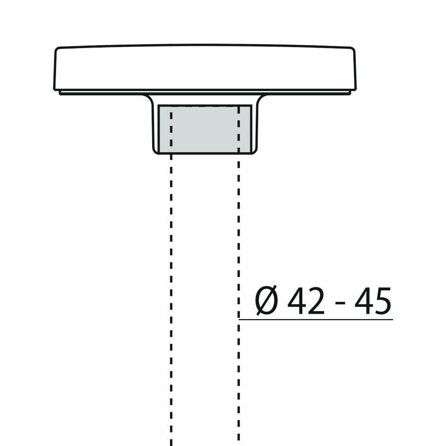 Adapter kop van mast Ø45mm PADO