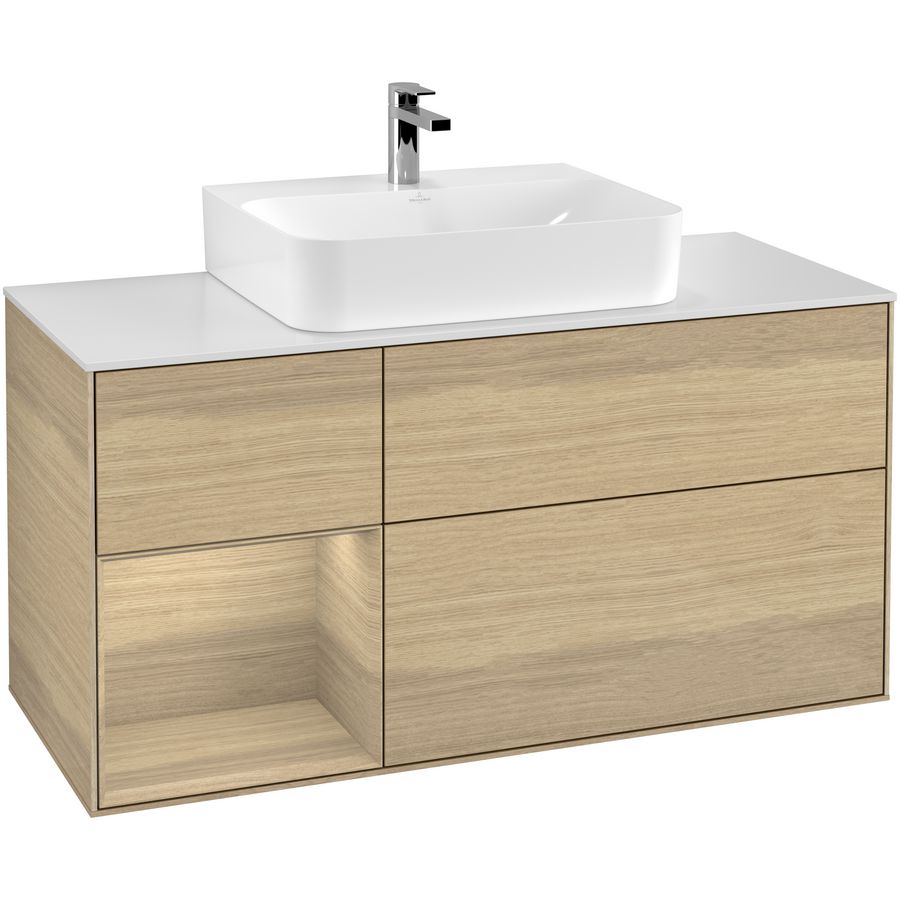 Wastafelonderkast Finion 1200x603x501mm Oak Veneer F161PCPC