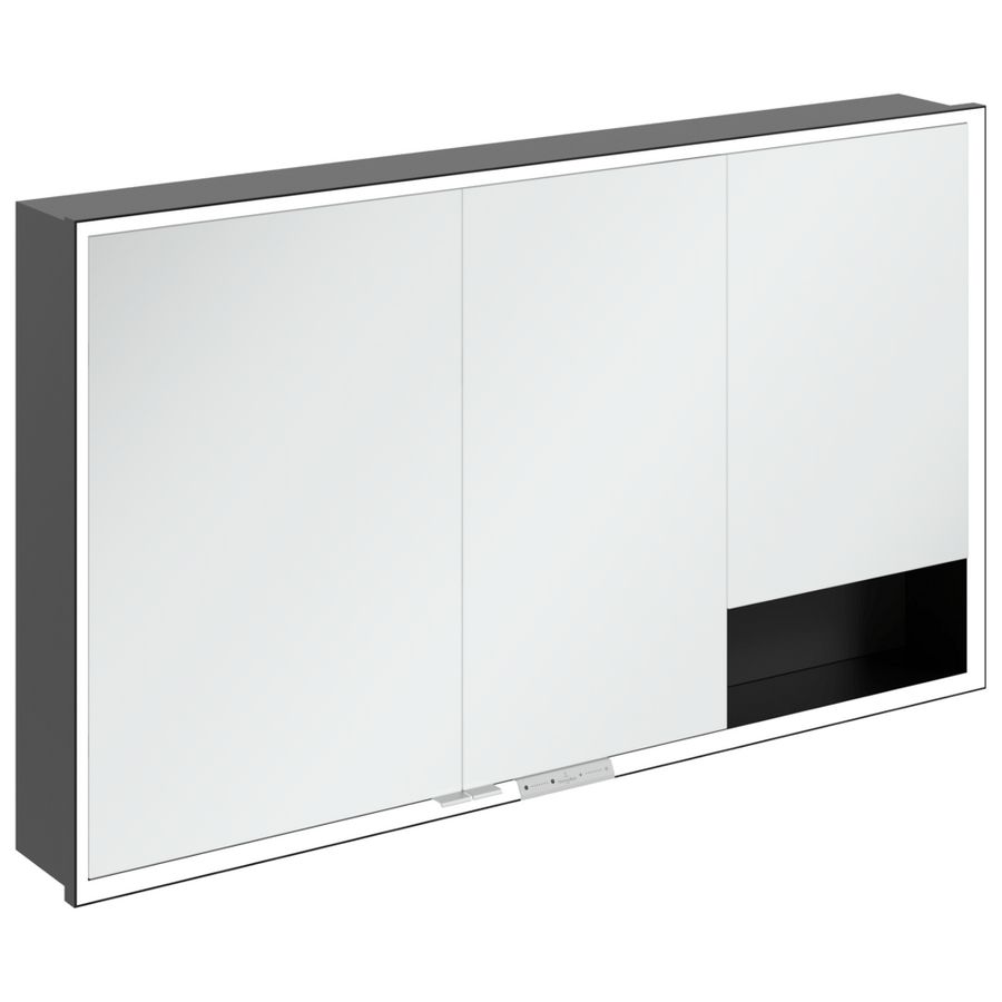 Inbouw-spiegelkast My View+ 1300x750x168mm Volcano Black
