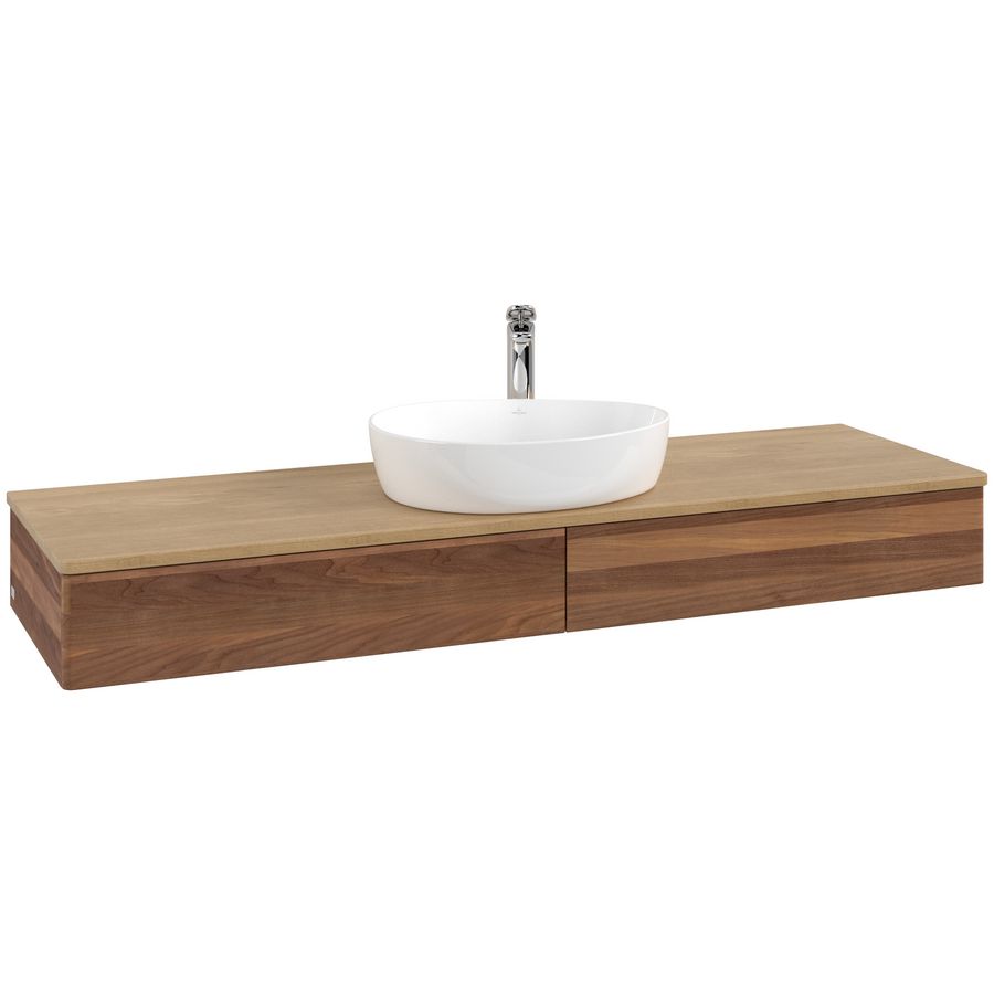 Wastafelonderkast Antao 1600x190x500mm Warm Walnut L14051HM