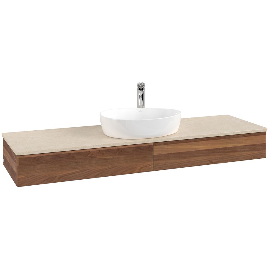 Wastafelonderkast Antao 1600x190x500mm Warm Walnut L14053HM