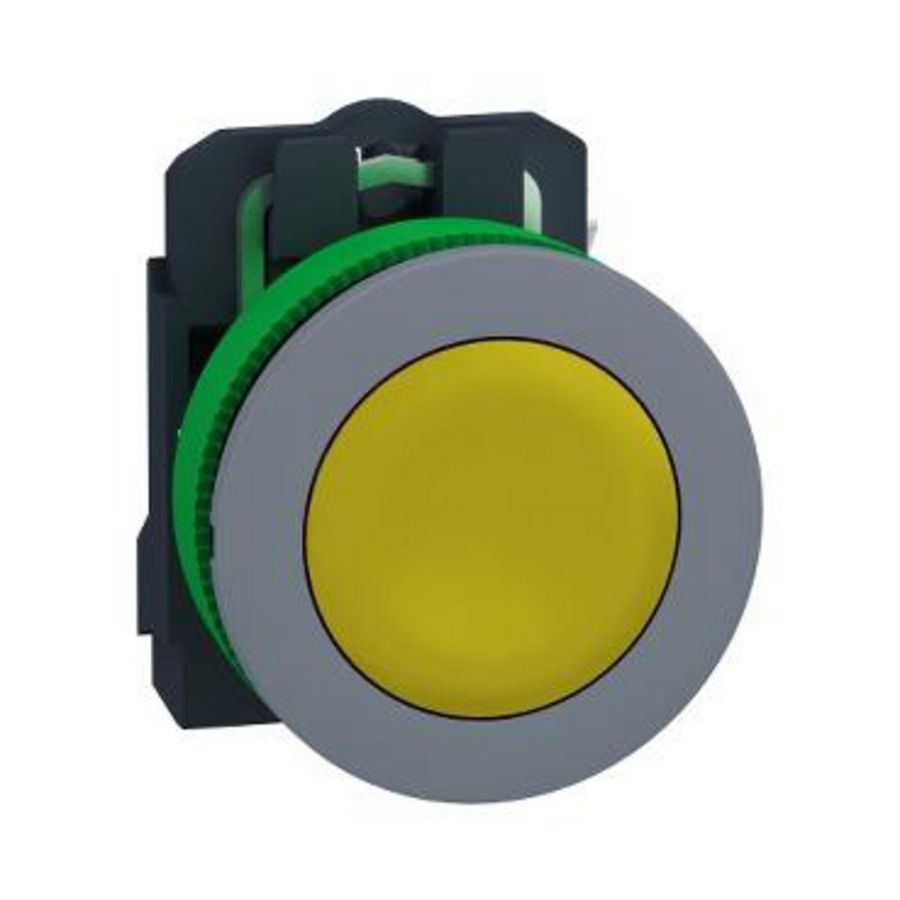 Flush mounted yellow Flush caps pushbutton 1NO