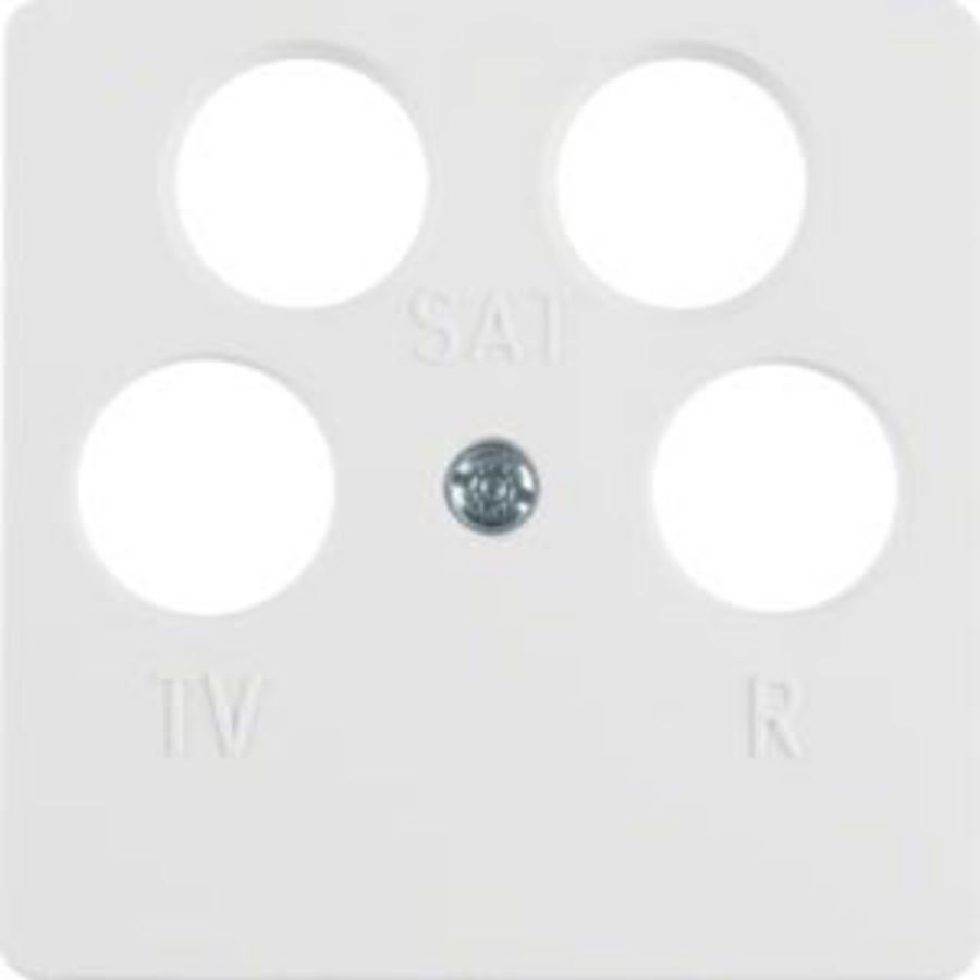 Centraalplaat antenne 4x uitsparing (Ankaro) polar wit glans 148409