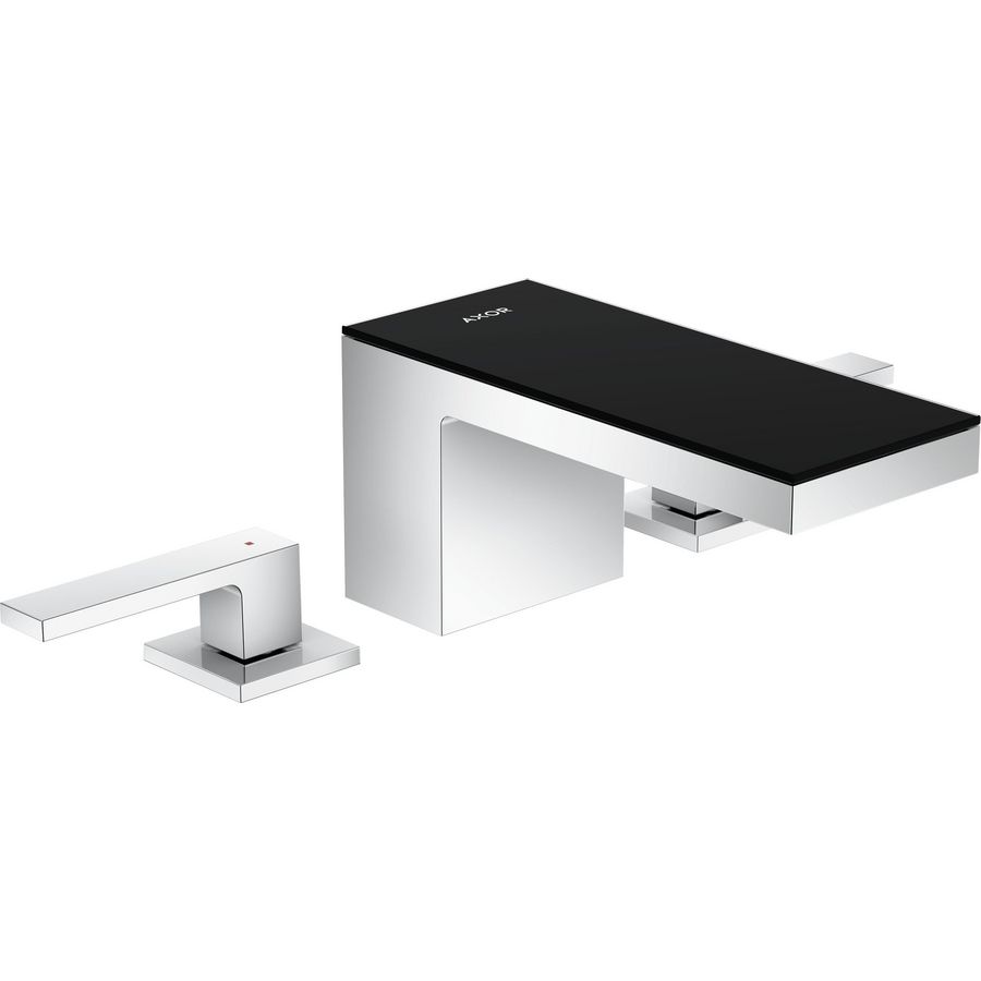 AXOR MyEdition 3-gats wastafelmengkraan 70 en afvoerplug chroom/zwart glas