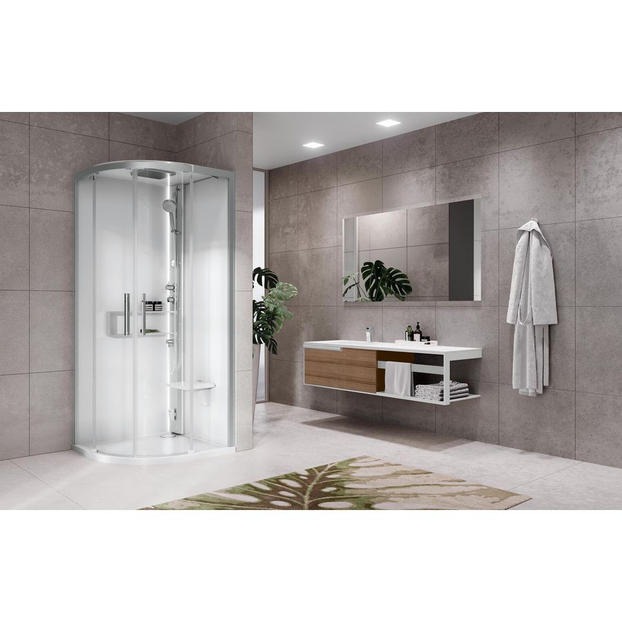 Douchecabine G22R Hammam 1000x1000mm silver helder