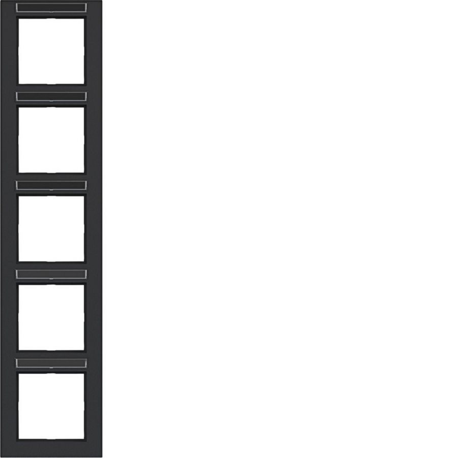 Afdekraam 5-voudig verticaal tekstveld A.1 nachtzwart mat
