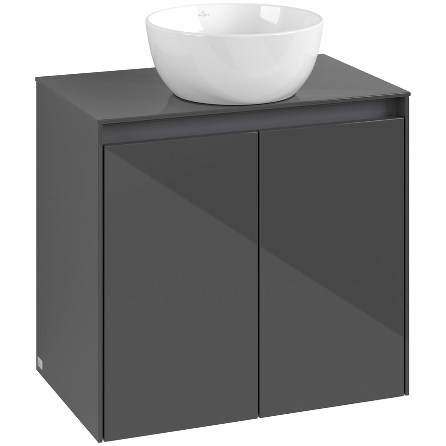 Wastafelonderkast Collaro 600x548x380mm Glossy Grey C15000FP
