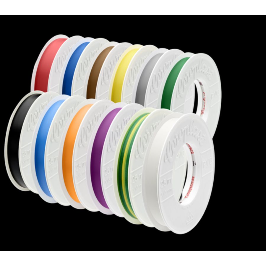 Rol a 25m. pvc isolatietape 50mm type 302 VDE zwart