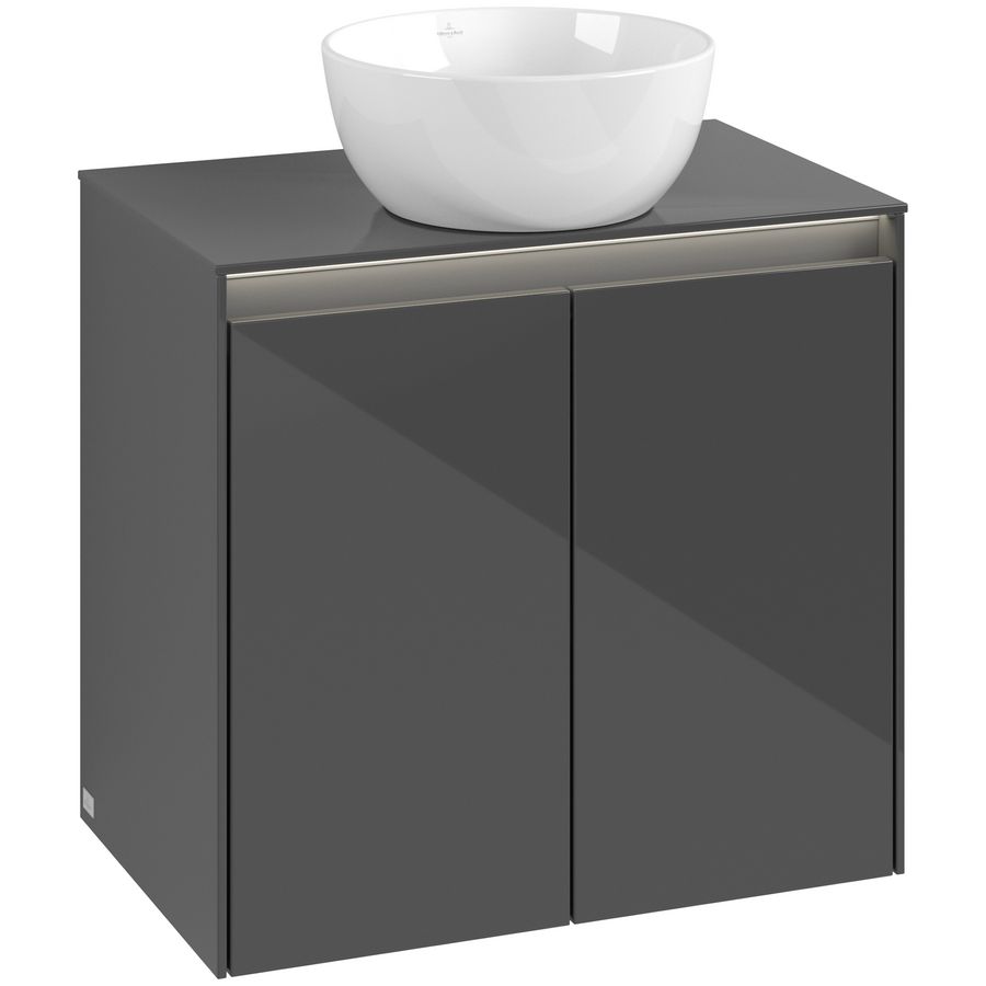 Wastafelonderkast Collaro 600x548x380mm Glossy Grey C150B0FP