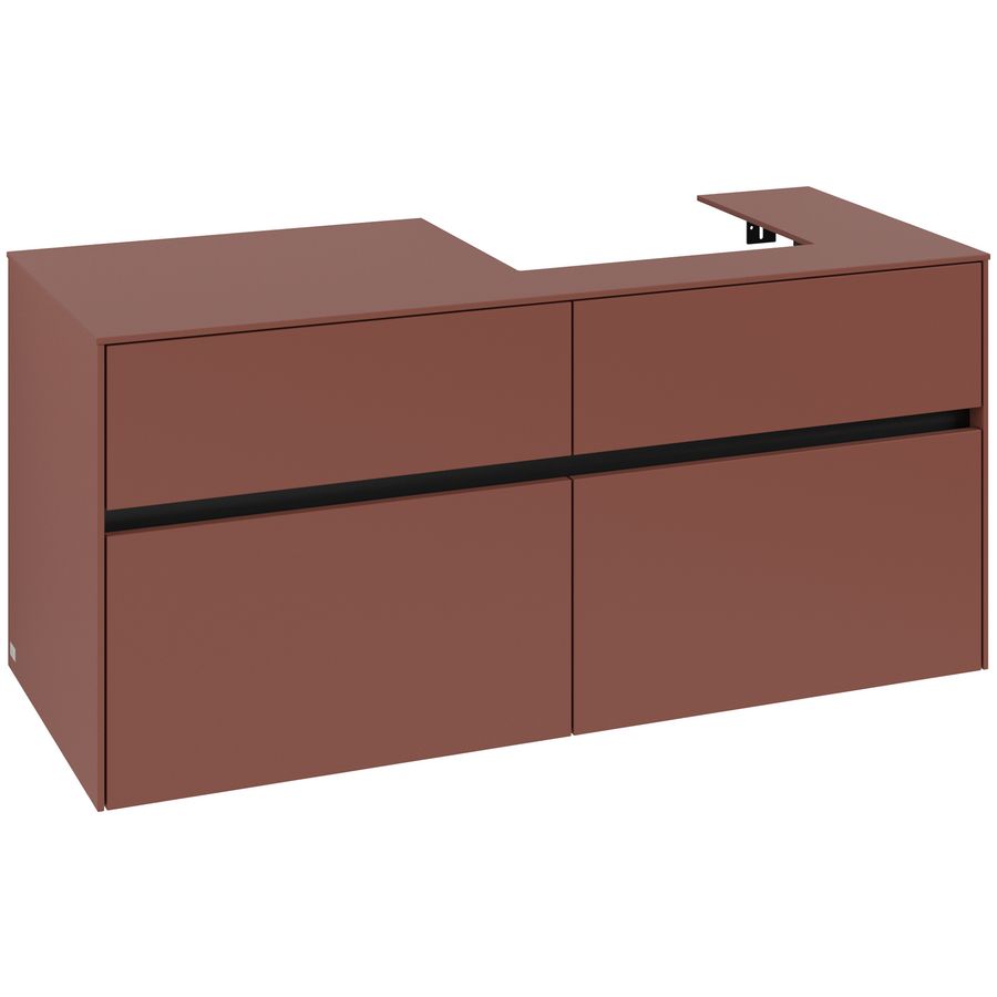 Wastafelonderkast Collaro 1200x548x500mm Wine Red C07200AH