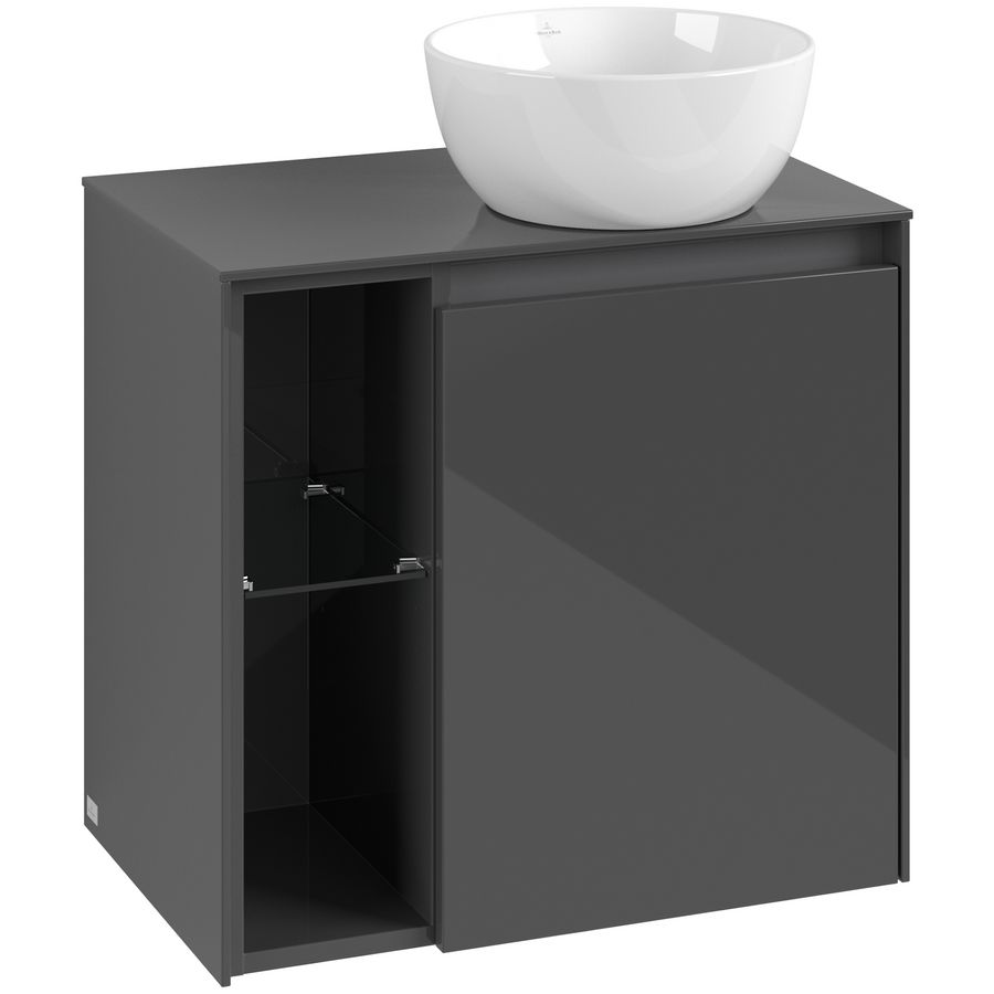 Wastafelonderkast Collaro 600x548x380mm Glossy Grey C15100FP