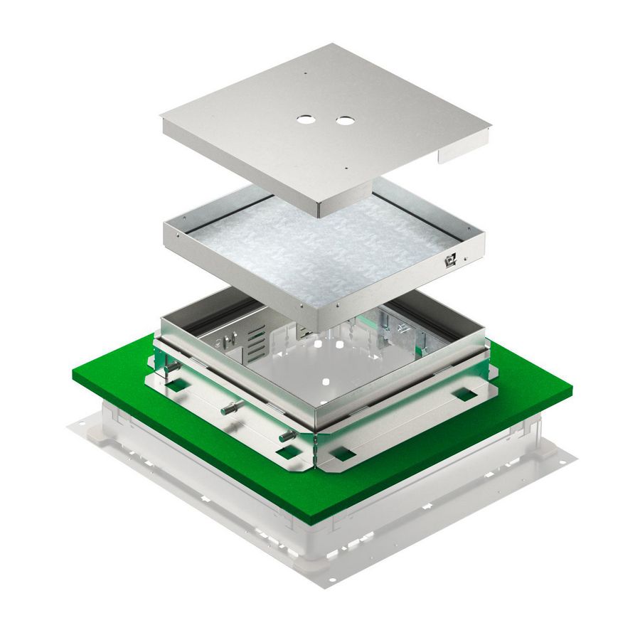 Cassette naadloze vloeren hoekig blind 25mm BBA 243x243x83