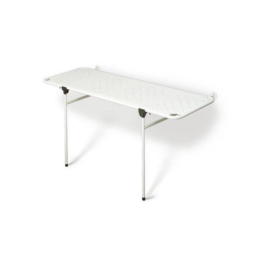 Douche-raam/stretcher 1500mm RVS wit gecoat met rugsteun