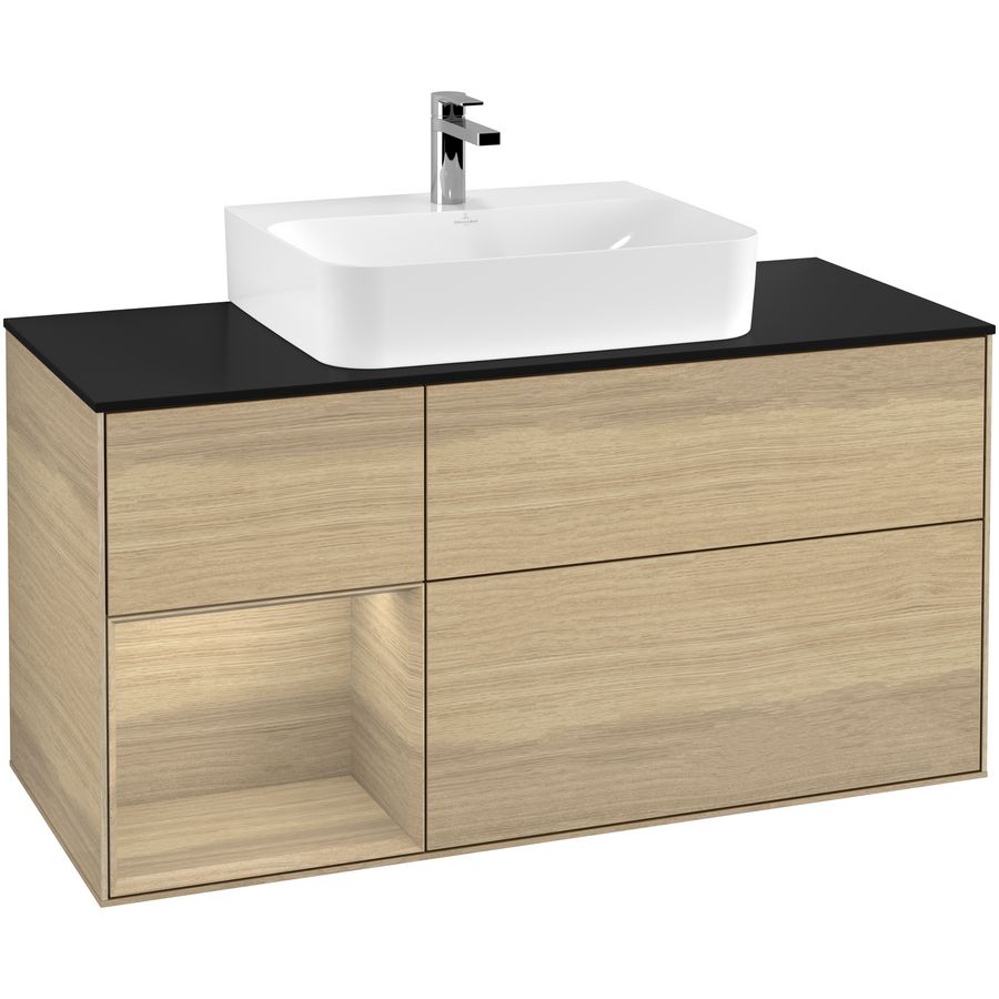 Wastafelonderkast Finion 1200x603x501mm Oak Veneer F162PCPC