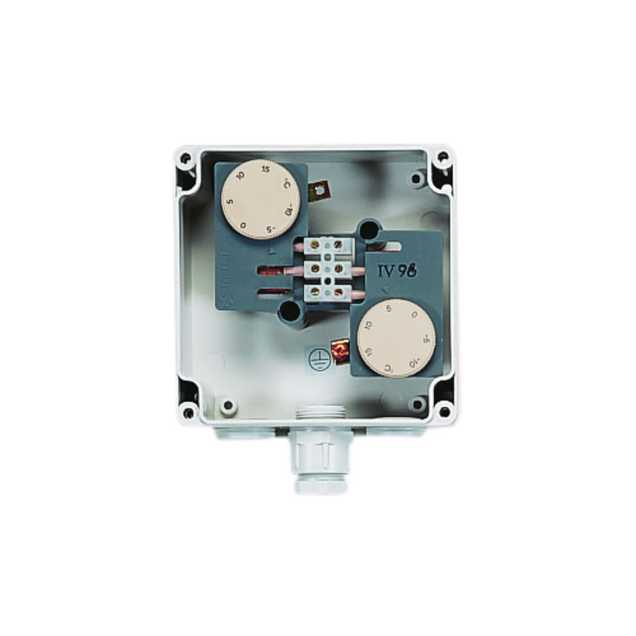 Dubbele thermostaat temp. bereik: -15/+15gr.C 16A IP65
