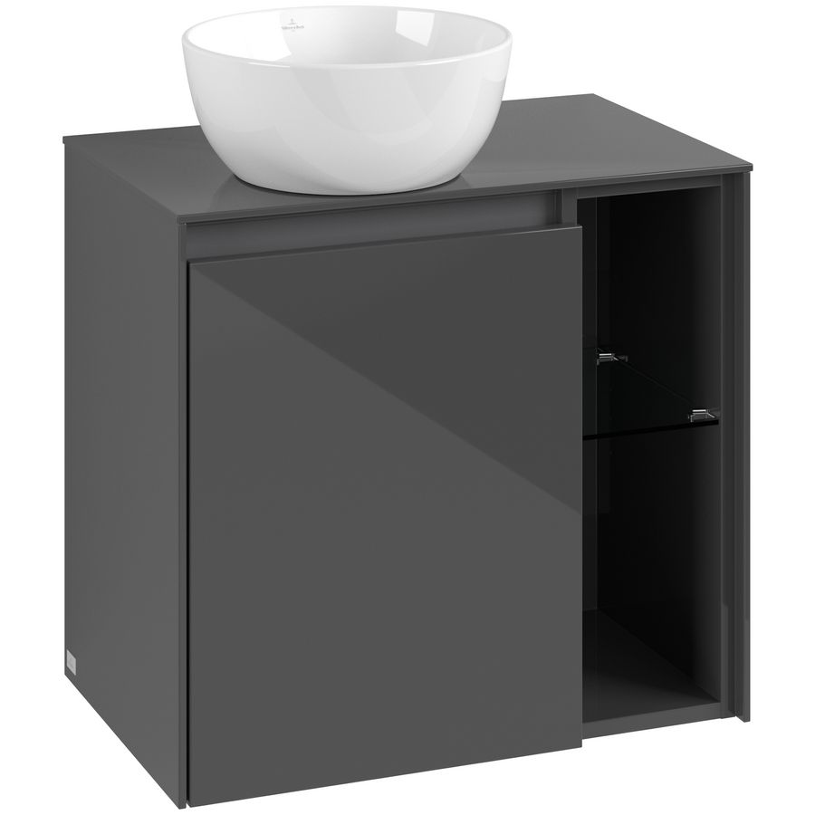 Wastafelonderkast Collaro 600x548x380mm Glossy Grey C15200FP