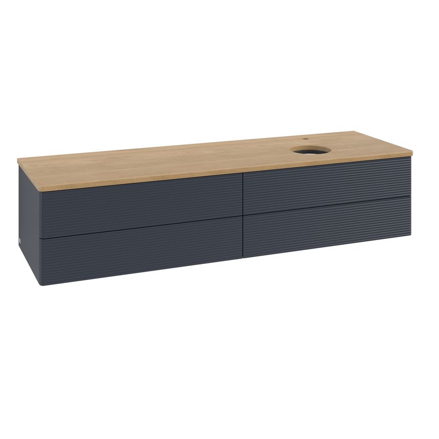 Wastafelonderkast Antao 1600x360x500mm Mid.Blue Matt Lacquer L27151HG