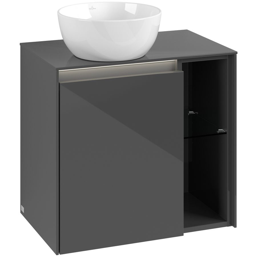 Wastafelonderkast Collaro 600x548x380mm Glossy Grey C152B0FP