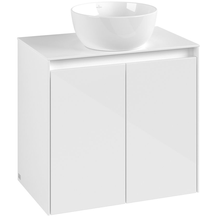 Wastafelonderkast Collaro 600x548x380mm Glossy White C15000DH
